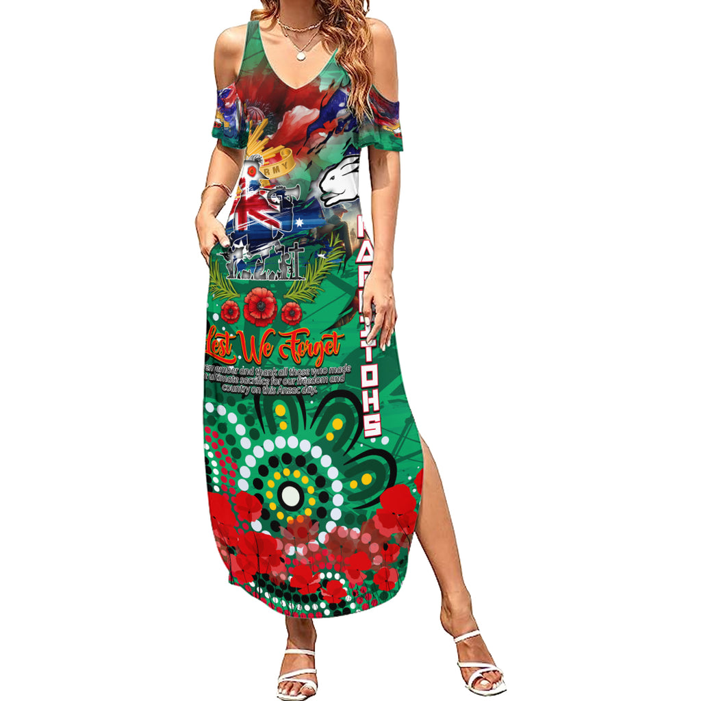 Personalised Australia Rugby Rabbitohs ANZAC Summer Maxi Dress South Sydney Scratch Style