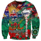 Personalised Australia Rugby Rabbitohs ANZAC Sweatshirt South Sydney Scratch Style