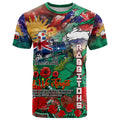 Personalised Australia Rugby Rabbitohs ANZAC T Shirt South Sydney Scratch Style
