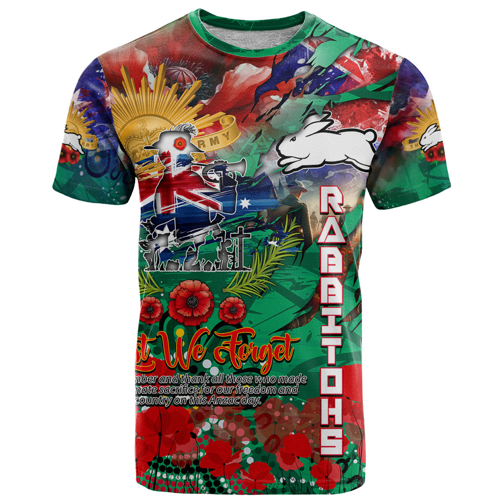 Personalised Australia Rugby Rabbitohs ANZAC T Shirt South Sydney Scratch Style