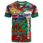 Personalised Australia Rugby Rabbitohs ANZAC T Shirt South Sydney Scratch Style
