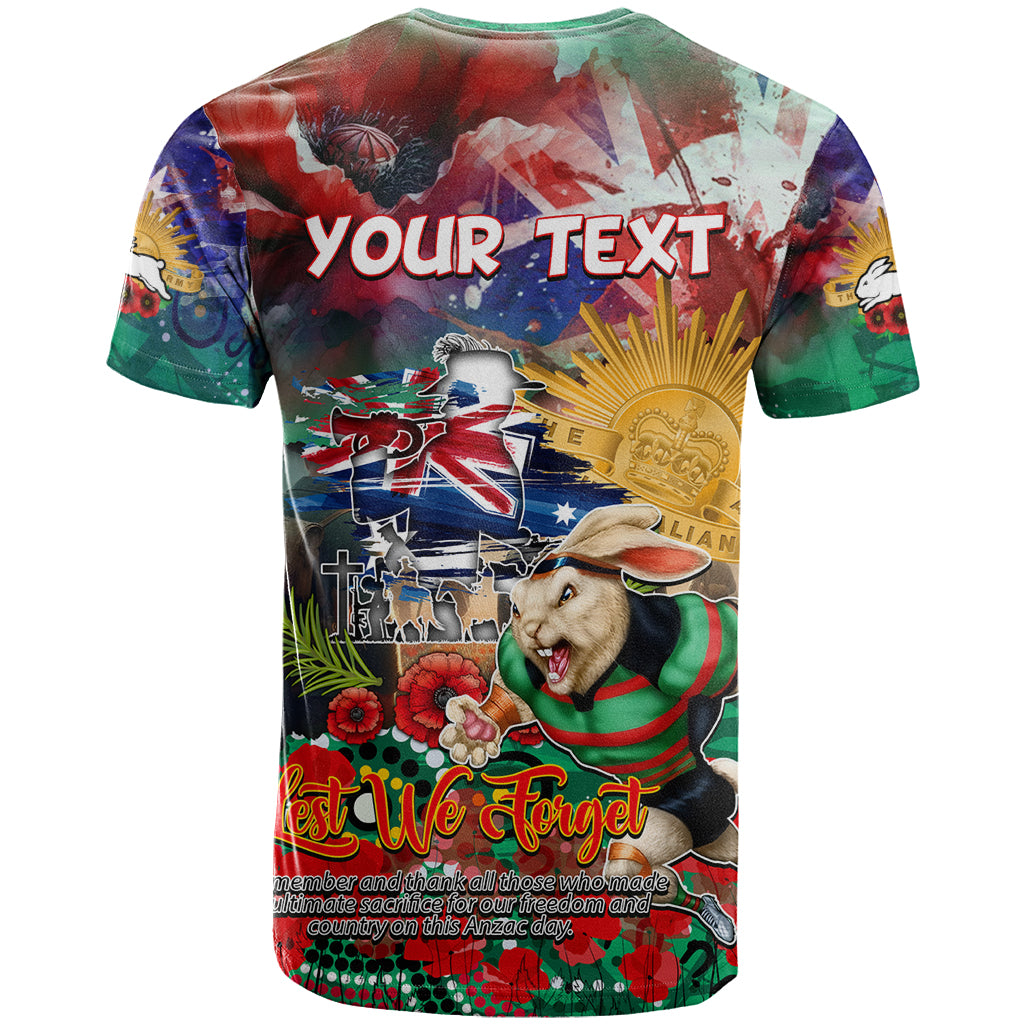 Personalised Australia Rugby Rabbitohs ANZAC T Shirt South Sydney Scratch Style
