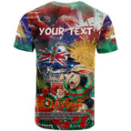 Personalised Australia Rugby Rabbitohs ANZAC T Shirt South Sydney Scratch Style