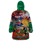 Personalised Australia Rugby Rabbitohs ANZAC Wearable Blanket Hoodie South Sydney Scratch Style