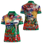Personalised Australia Rugby Rabbitohs ANZAC Women Polo Shirt South Sydney Scratch Style