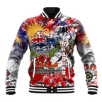 Personalised Australia Rugby Dragons ANZAC Baseball Jacket St George Illawarra Scratch Style