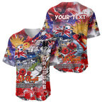 Personalised Australia Rugby Dragons ANZAC Baseball Jersey St George Illawarra Scratch Style