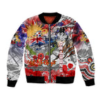 Personalised Australia Rugby Dragons ANZAC Bomber Jacket St George Illawarra Scratch Style