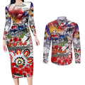 Personalised Australia Rugby Dragons ANZAC Couples Matching Long Sleeve Bodycon Dress and Long Sleeve Button Shirt St George Illawarra Scratch Style
