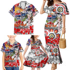 Personalised Australia Rugby Dragons ANZAC Family Matching Mermaid Dress and Hawaiian Shirt St George Illawarra Scratch Style