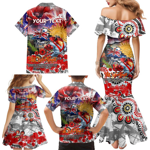 Personalised Australia Rugby Dragons ANZAC Family Matching Mermaid Dress and Hawaiian Shirt St George Illawarra Scratch Style