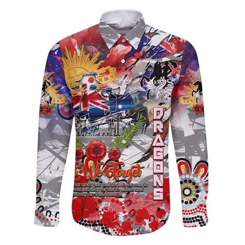 Personalised Australia Rugby Dragons ANZAC Family Matching Mermaid Dress and Hawaiian Shirt St George Illawarra Scratch Style