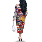 Personalised Australia Rugby Dragons ANZAC Family Matching Off The Shoulder Long Sleeve Dress and Hawaiian Shirt St George Illawarra Scratch Style