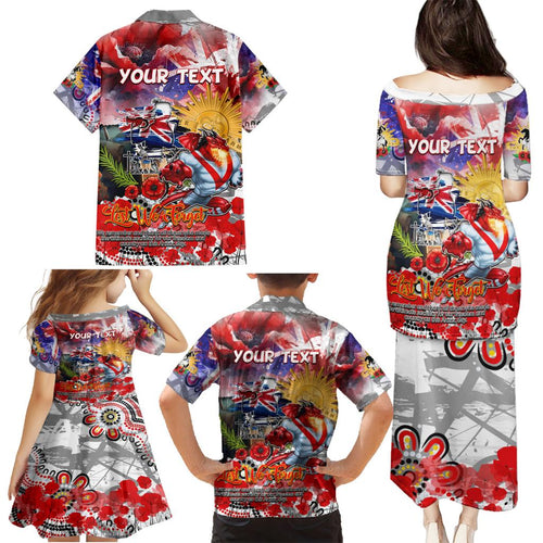 Personalised Australia Rugby Dragons ANZAC Family Matching Puletasi and Hawaiian Shirt St George Illawarra Scratch Style