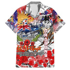 Personalised Australia Rugby Dragons ANZAC Family Matching Puletasi and Hawaiian Shirt St George Illawarra Scratch Style