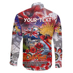 Personalised Australia Rugby Dragons ANZAC Family Matching Puletasi and Hawaiian Shirt St George Illawarra Scratch Style