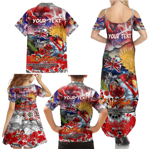 Personalised Australia Rugby Dragons ANZAC Family Matching Summer Maxi Dress and Hawaiian Shirt St George Illawarra Scratch Style