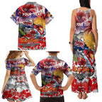 Personalised Australia Rugby Dragons ANZAC Family Matching Tank Maxi Dress and Hawaiian Shirt St George Illawarra Scratch Style