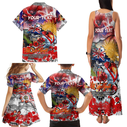 Personalised Australia Rugby Dragons ANZAC Family Matching Tank Maxi Dress and Hawaiian Shirt St George Illawarra Scratch Style