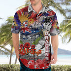 Personalised Australia Rugby Dragons ANZAC Hawaiian Shirt St George Illawarra Scratch Style