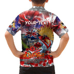 Personalised Australia Rugby Dragons ANZAC Hawaiian Shirt St George Illawarra Scratch Style