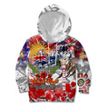 Personalised Australia Rugby Dragons ANZAC Kid Hoodie St George Illawarra Scratch Style
