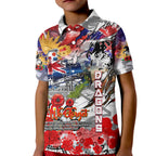 Personalised Australia Rugby Dragons ANZAC Kid Polo Shirt St George Illawarra Scratch Style