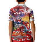 Personalised Australia Rugby Dragons ANZAC Kid Polo Shirt St George Illawarra Scratch Style