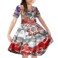 Personalised Australia Rugby Dragons ANZAC Kid Short Sleeve Dress St George Illawarra Scratch Style