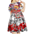 Personalised Australia Rugby Dragons ANZAC Kid Short Sleeve Dress St George Illawarra Scratch Style