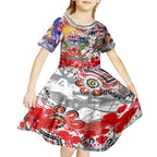 Personalised Australia Rugby Dragons ANZAC Kid Short Sleeve Dress St George Illawarra Scratch Style