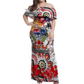 Personalised Australia Rugby Dragons ANZAC Off Shoulder Maxi Dress St George Illawarra Scratch Style