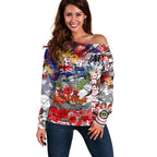 Personalised Australia Rugby Dragons ANZAC Off Shoulder Sweater St George Illawarra Scratch Style