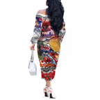 Personalised Australia Rugby Dragons ANZAC Off The Shoulder Long Sleeve Dress St George Illawarra Scratch Style