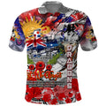 Personalised Australia Rugby Dragons ANZAC Polo Shirt St George Illawarra Scratch Style