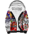 Personalised Australia Rugby Dragons ANZAC Sherpa Hoodie St George Illawarra Scratch Style