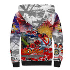 Personalised Australia Rugby Dragons ANZAC Sherpa Hoodie St George Illawarra Scratch Style