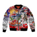Personalised Australia Rugby Dragons ANZAC Sleeve Zip Bomber Jacket St George Illawarra Scratch Style