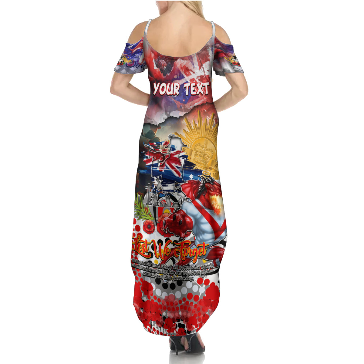 Personalised Australia Rugby Dragons ANZAC Summer Maxi Dress St George Illawarra Scratch Style