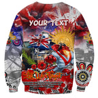 Personalised Australia Rugby Dragons ANZAC Sweatshirt St George Illawarra Scratch Style