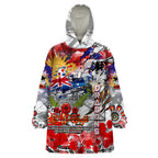 Personalised Australia Rugby Dragons ANZAC Wearable Blanket Hoodie St George Illawarra Scratch Style