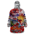 Personalised Australia Rugby Dragons ANZAC Wearable Blanket Hoodie St George Illawarra Scratch Style