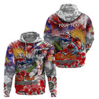 Personalised Australia Rugby Dragons ANZAC Zip Hoodie St George Illawarra Scratch Style