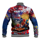Personalised Australia Rugby Roosters ANZAC Baseball Jacket Sydney Scratch Style