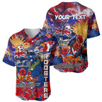 Personalised Australia Rugby Roosters ANZAC Baseball Jersey Sydney Scratch Style
