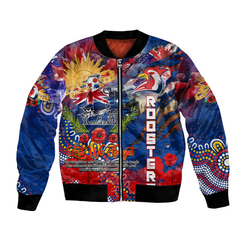 Personalised Australia Rugby Roosters ANZAC Bomber Jacket Sydney Scratch Style