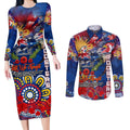 Personalised Australia Rugby Roosters ANZAC Couples Matching Long Sleeve Bodycon Dress and Long Sleeve Button Shirt Sydney Scratch Style