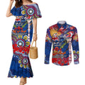 Personalised Australia Rugby Roosters ANZAC Couples Matching Mermaid Dress and Long Sleeve Button Shirt Sydney Scratch Style