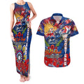 Personalised Australia Rugby Roosters ANZAC Couples Matching Tank Maxi Dress and Hawaiian Shirt Sydney Scratch Style