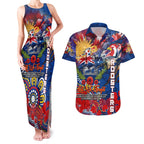 Personalised Australia Rugby Roosters ANZAC Couples Matching Tank Maxi Dress and Hawaiian Shirt Sydney Scratch Style